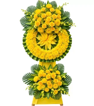 Kệ hoa viếng cúc vàng