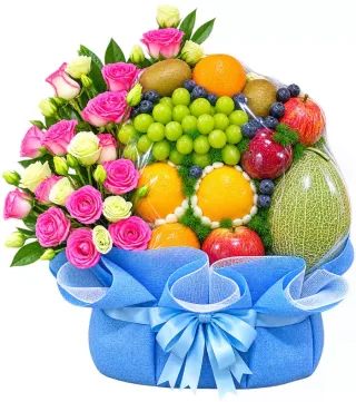 Giỏ trái cây hoa hồng