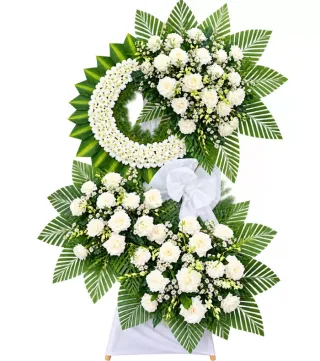 Kệ hoa viếng hồng trắng
