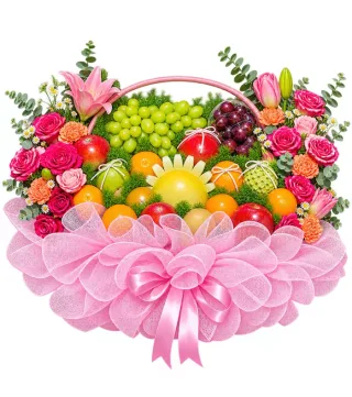 Giỏ trái cây hoa hồng