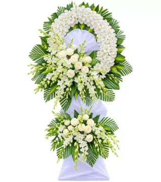 Kệ hoa viếng trắng