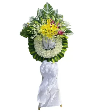 Vòng hoa viếng vàng xanh