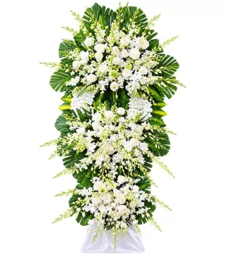 Kệ hoa viếng trắng ba cụm