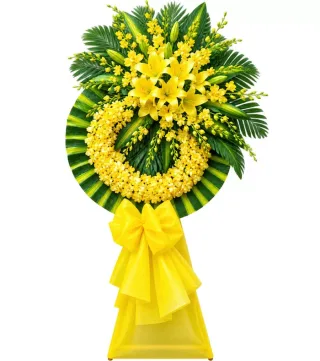 Vòng hoa viếng ly vàng