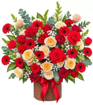 Hộp hồng đỏ đồng tiền