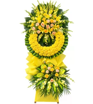 Kệ hoa viếng hồng vàng