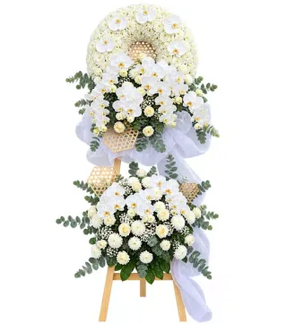 Kệ vòng hoa viếng trắng