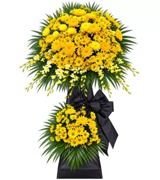 Kệ hoa viếng cúc vàng