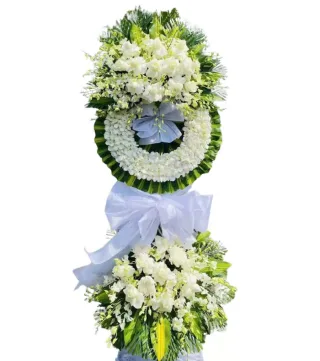 Kệ hoa viếng trắng vàng