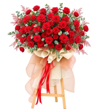 Kệ hồng đỏ dáng ngang